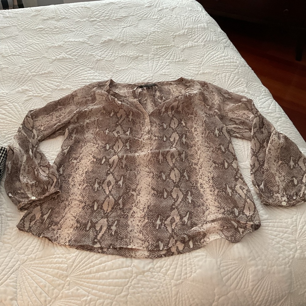 Banana Republic Brown Snake Print Blouse